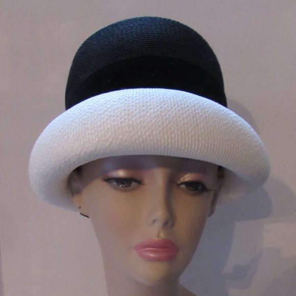 SALE Vintage Hat Lampshade Style Black White Red Rose main image 9